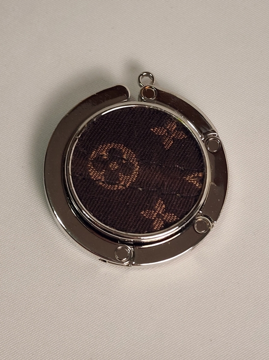 Accessories - Louis Vuitton Brown Mini Lin Cloth Canvas on a Silver Purse Hook Bag